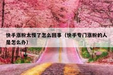 快手涨粉太慢了怎么回事（快手专门涨粉的人是怎么办）