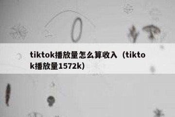 tiktok播放量怎么算收入（tiktok播放量1572k）