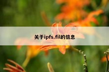 关于ipfs.fil的信息