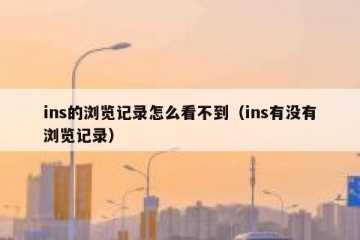 ins的浏览记录怎么看不到（ins有没有浏览记录）