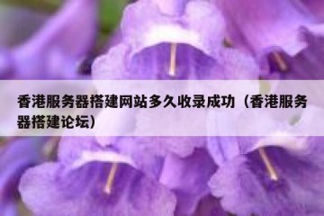 香港服务器搭建网站多久收录成功（香港服务器搭建论坛）