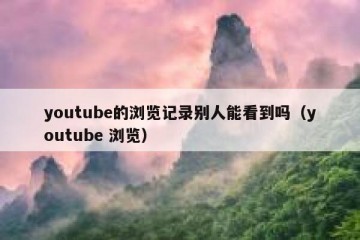 youtube的浏览记录别人能看到吗（youtube 浏览）