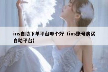 ins自助下单平台哪个好（ins账号购买自助平台）