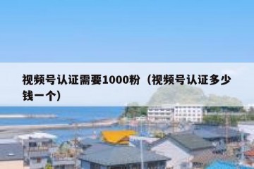 视频号认证需要1000粉（视频号认证多少钱一个）