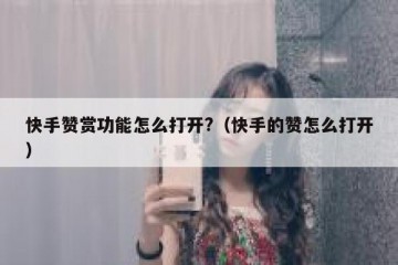 快手赞赏功能怎么打开?（快手的赞怎么打开）