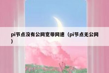 pi节点没有公网宽带网速（pi节点无公网）