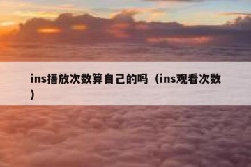 ins播放次数算自己的吗（ins观看次数）