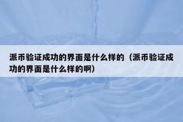 派币验证成功的界面是什么样的（派币验证成功的界面是什么样的啊）