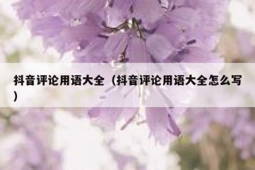 抖音评论用语大全（抖音评论用语大全怎么写）