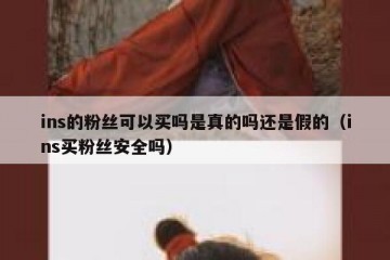 ins的粉丝可以买吗是真的吗还是假的（ins买粉丝安全吗）