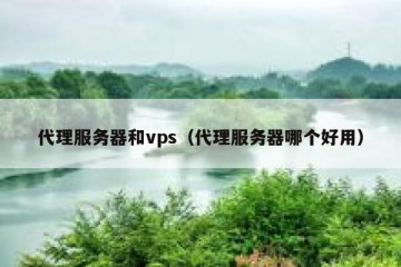 代理服务器和vps（代理服务器哪个好用）