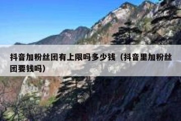 抖音加粉丝团有上限吗多少钱（抖音里加粉丝团要钱吗）
