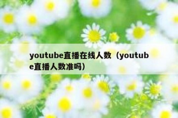 youtube直播在线人数（youtube直播人数准吗）