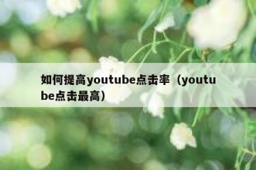 如何提高youtube点击率（youtube点击最高）