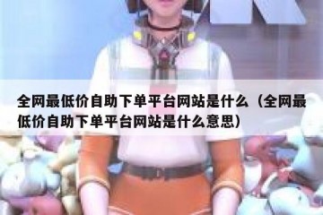 全网最低价自助下单平台网站是什么（全网最低价自助下单平台网站是什么意思）