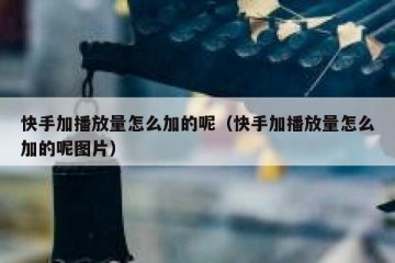 快手加播放量怎么加的呢（快手加播放量怎么加的呢图片）