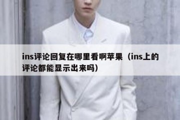 ins评论回复在哪里看啊苹果（ins上的评论都能显示出来吗）