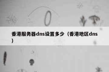 香港服务器dns设置多少（香港地区dns）
