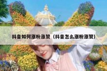 抖音如何涨粉涨赞（抖音怎么涨粉涨赞）