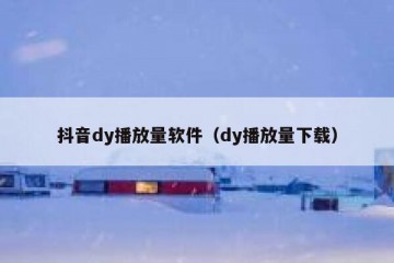 抖音dy播放量软件（dy播放量下载）