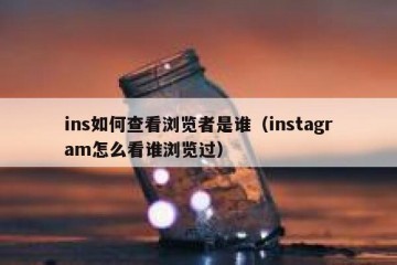ins如何查看浏览者是谁（instagram怎么看谁浏览过）