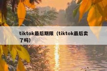 tiktok最后期限（tiktok最后卖了吗）