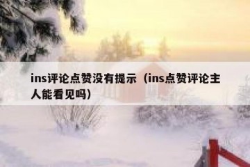 ins评论点赞没有提示（ins点赞评论主人能看见吗）