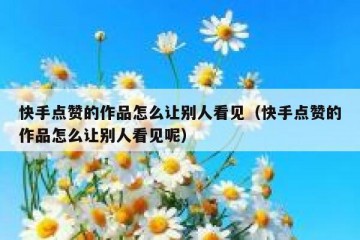 快手点赞的作品怎么让别人看见（快手点赞的作品怎么让别人看见呢）