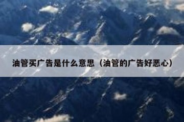 油管买广告是什么意思（油管的广告好恶心）