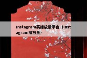 Instagram买播放量平台（Instagram播放量）