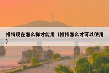 推特现在怎么样才能用（推特怎么才可以使用）