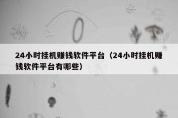 24小时挂机赚钱软件平台（24小时挂机赚钱软件平台有哪些）