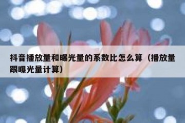 抖音播放量和曝光量的系数比怎么算（播放量跟曝光量计算）
