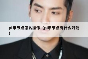 pi币节点怎么操作（pi币节点有什么好处）