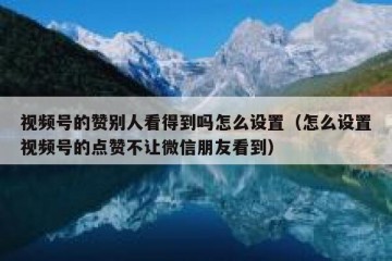 视频号的赞别人看得到吗怎么设置（怎么设置视频号的点赞不让微信朋友看到）