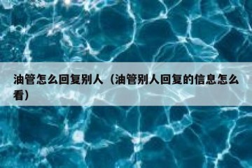 油管怎么回复别人（油管别人回复的信息怎么看）