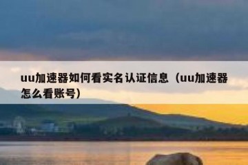 uu加速器如何看实名认证信息（uu加速器怎么看账号）