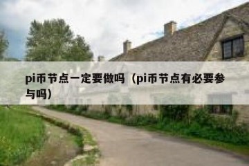 pi币节点一定要做吗（pi币节点有必要参与吗）