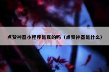 点赞神器小程序是真的吗（点赞神器是什么）