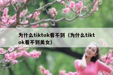 为什么tiktok看不到（为什么tiktok看不到美女）