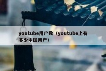 youtube用户数（youtube上有多少中国用户）