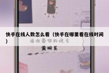 快手在线人数怎么看（快手在哪里看在线时间）