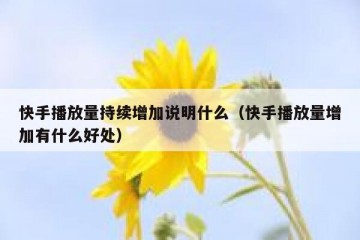 快手播放量持续增加说明什么（快手播放量增加有什么好处）