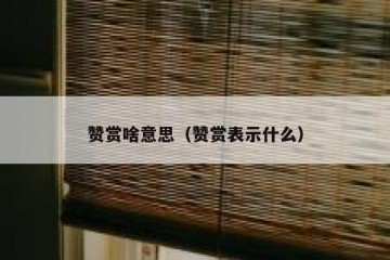 赞赏啥意思（赞赏表示什么）