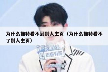 为什么推特看不到别人主页（为什么推特看不了别人主页）