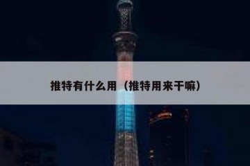 推特有什么用（推特用来干嘛）
