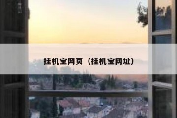 挂机宝网页（挂机宝网址）