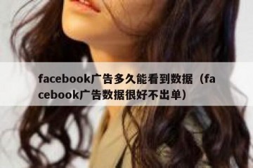 facebook广告多久能看到数据（facebook广告数据很好不出单）