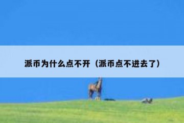 派币为什么点不开（派币点不进去了）