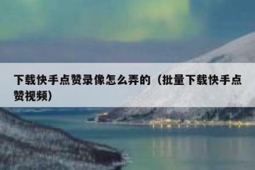 下载快手点赞录像怎么弄的（批量下载快手点赞视频）